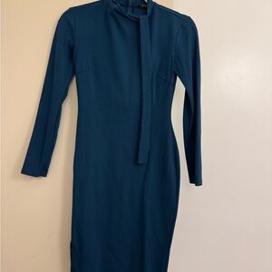 Elegant Teal Long Sleeve Dress Size S